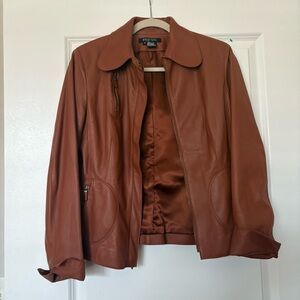 Etcetera Women's Tan 100% Leather Jacket
